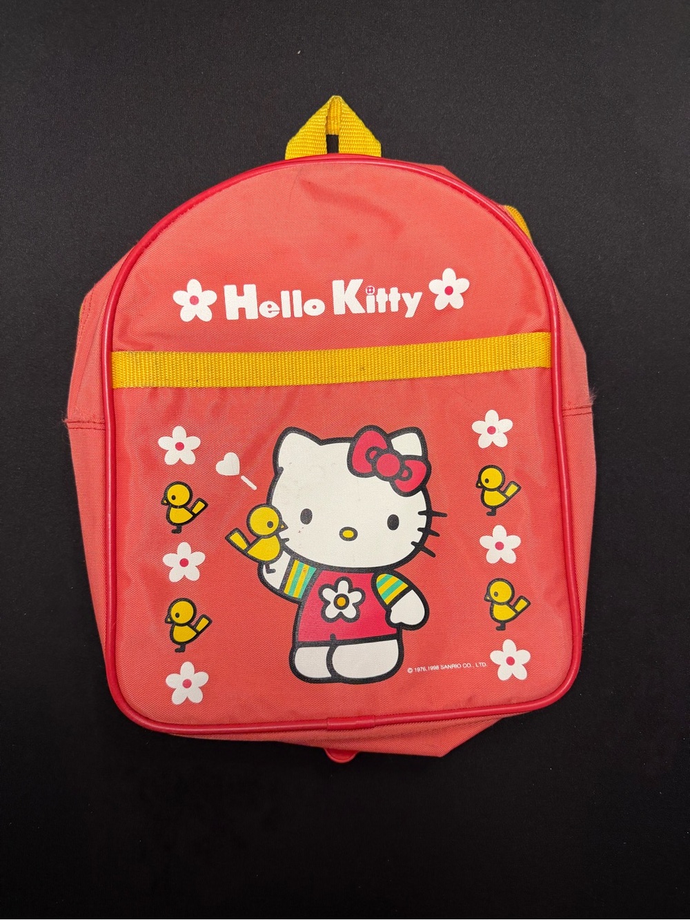 Hello Kitty Sanrio Co Ltd Vintage Rare 1998 Backpack Bag Small Red Flowers